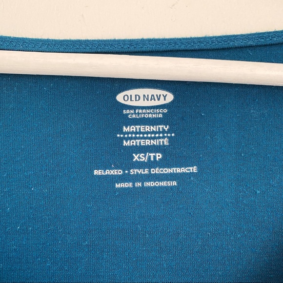 4/$20 OLD NAVY XS Teal Empire Waist Maternity V-Neck Top - Picture 4 of 15